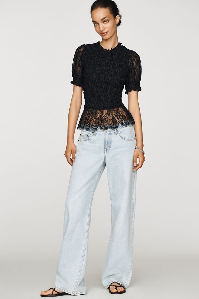 By Anthropologie Lace Peplum Top #2