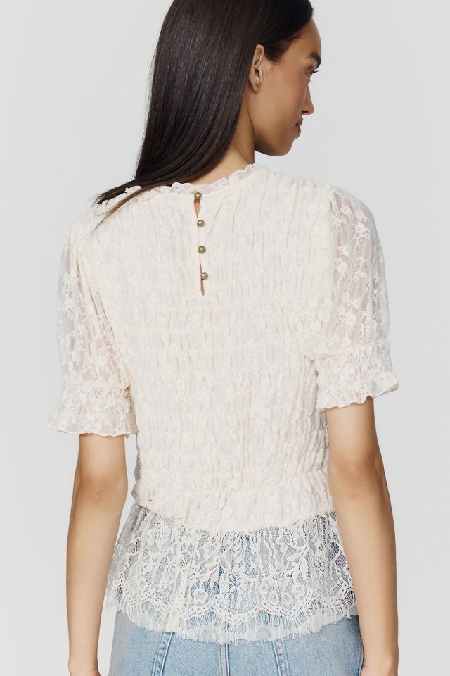 By Anthropologie Spitzen-Schößchen-Top #1
