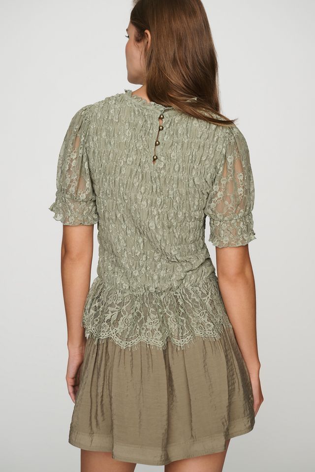 By Anthropologie Lace Peplum Top #2