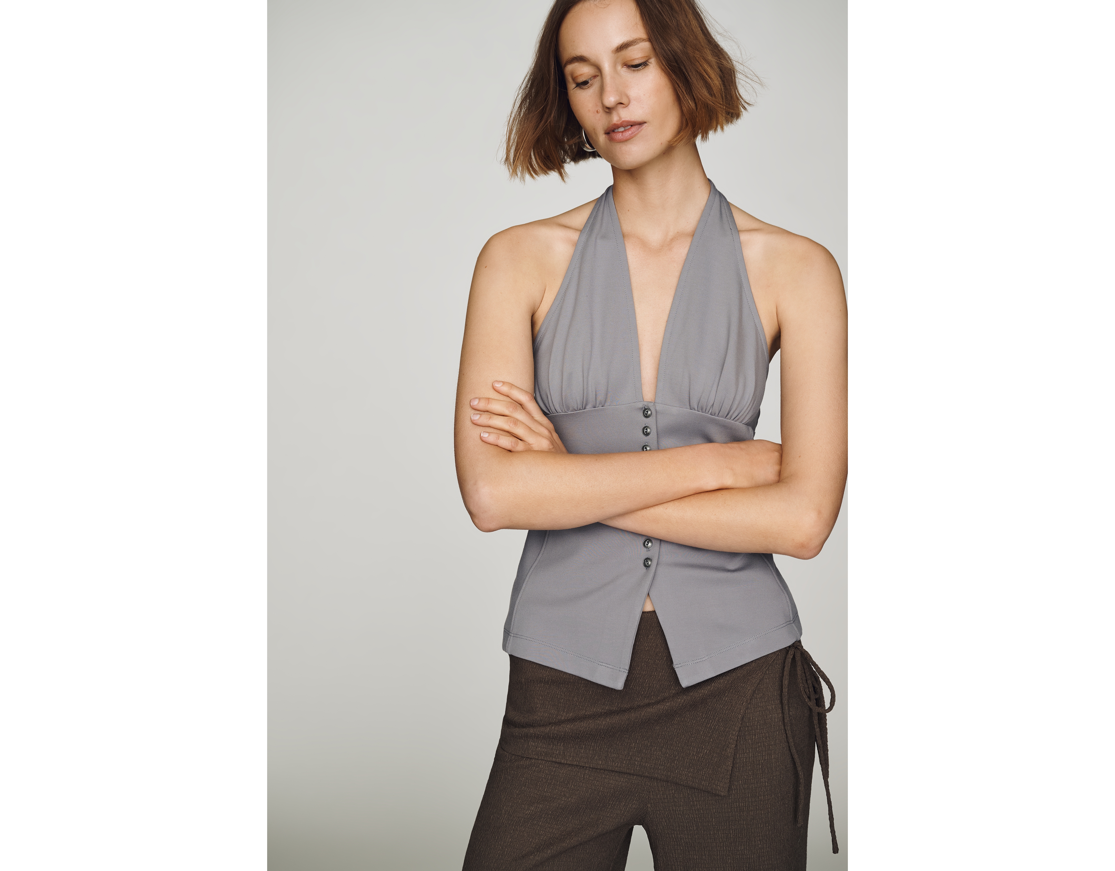 Maeve Plunge Halter Top