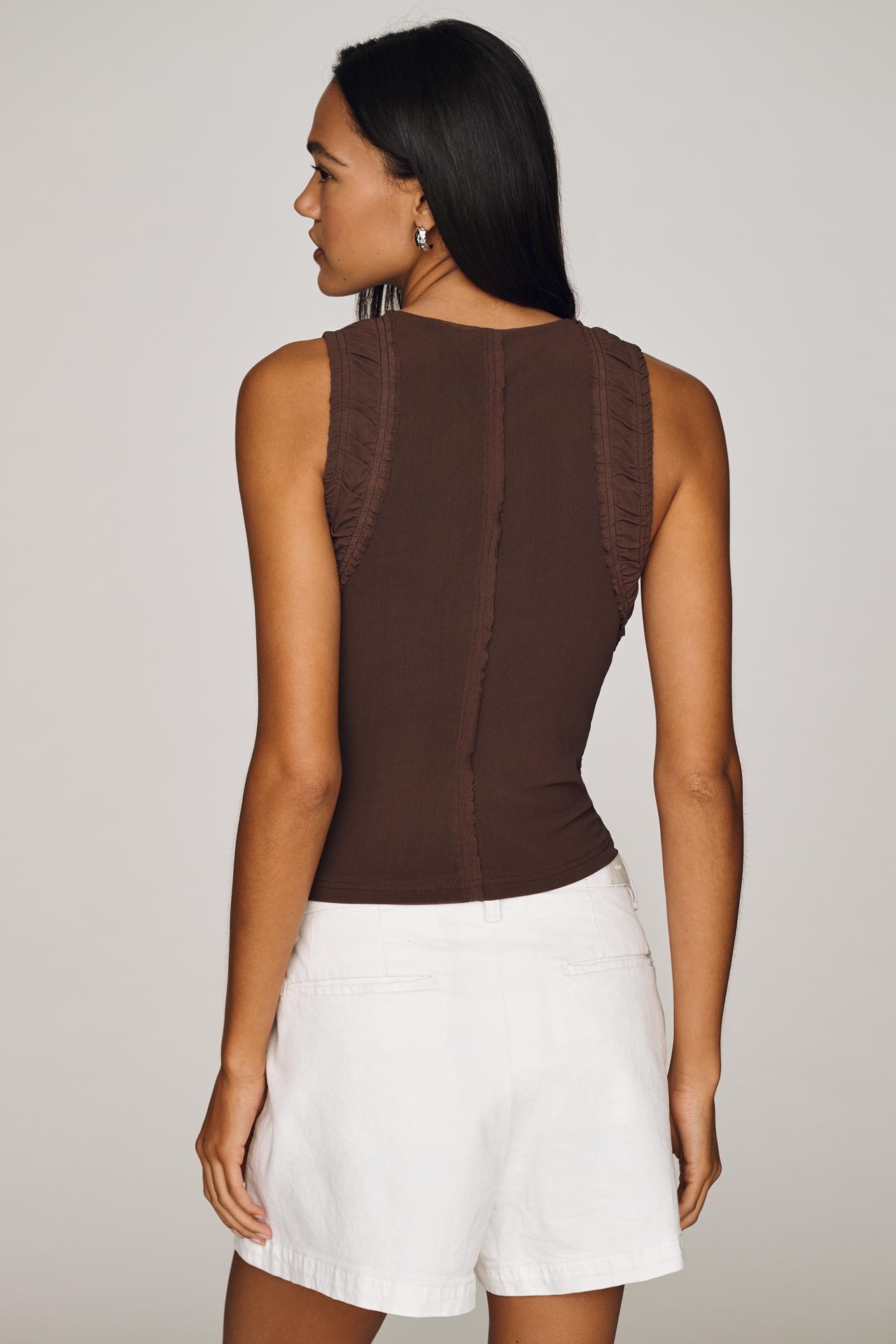 Pilcro Ruched Mesh Tank