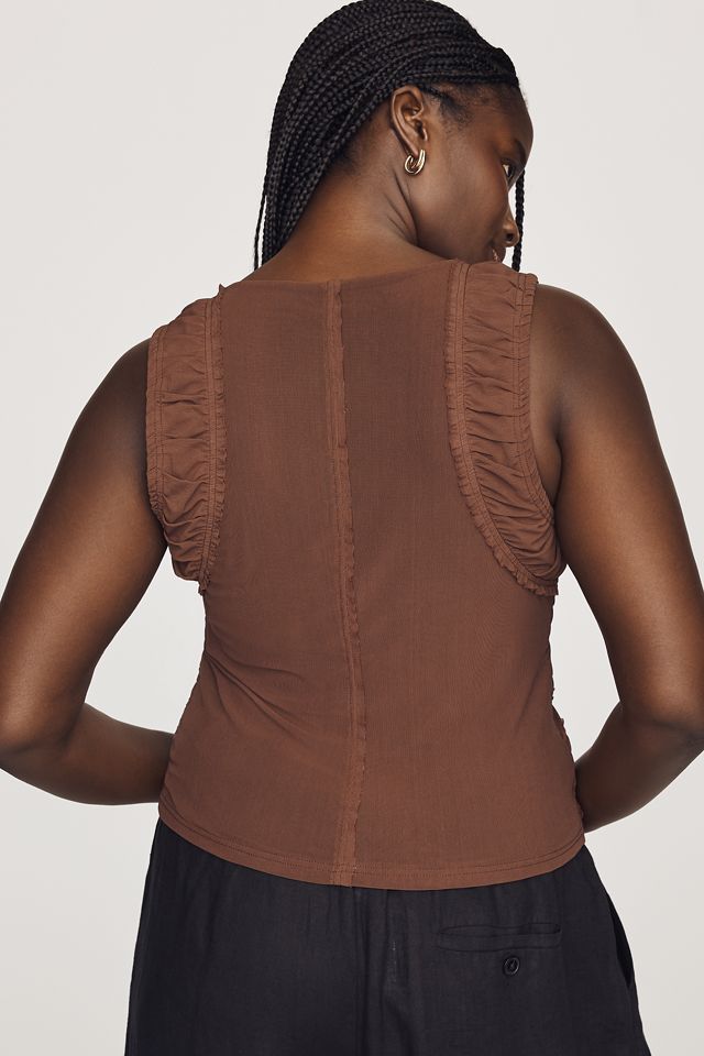 Pilcro Ruched Mesh Tank #5