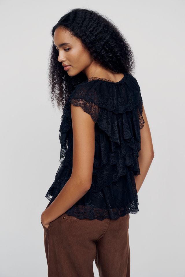 By Anthropologie Tiered Lace Top #3