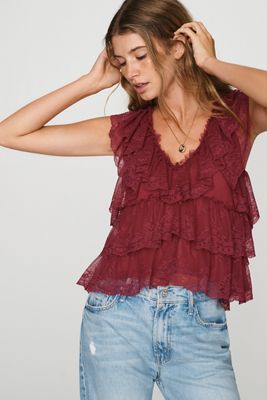 By Anthropologie Tiered Lace Top