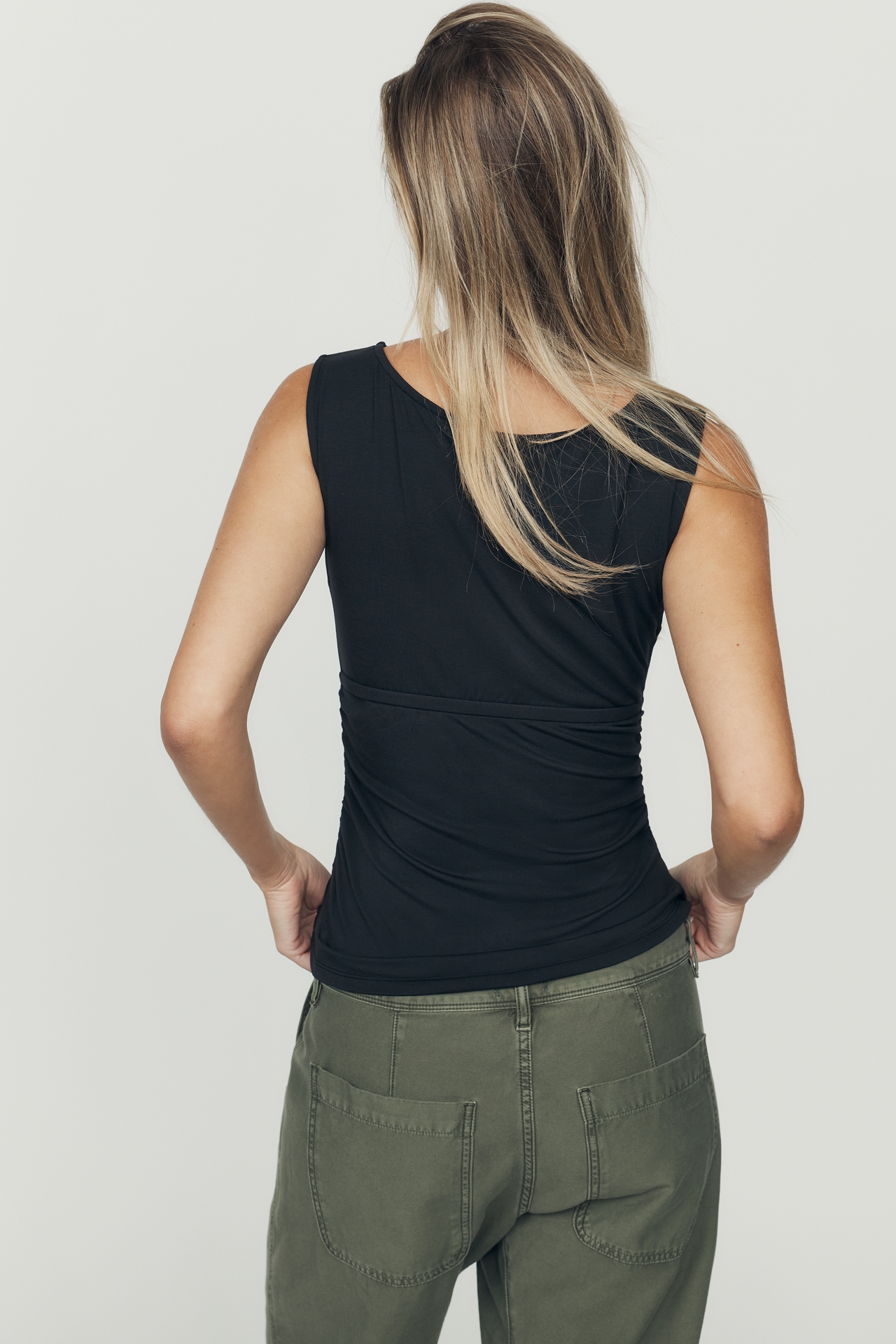 Maeve Ruched Boat-Neck Tank