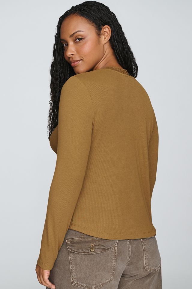 By Anthropologie 100% Cotton Lace-Trim Top #5