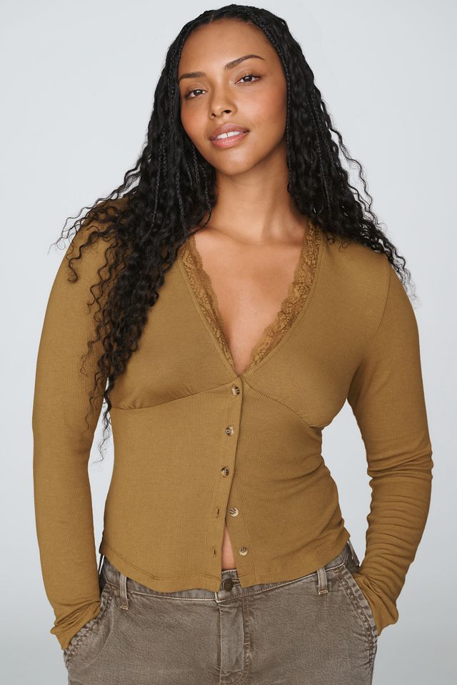 By Anthropologie 100% Cotton Lace-Trim Top #4