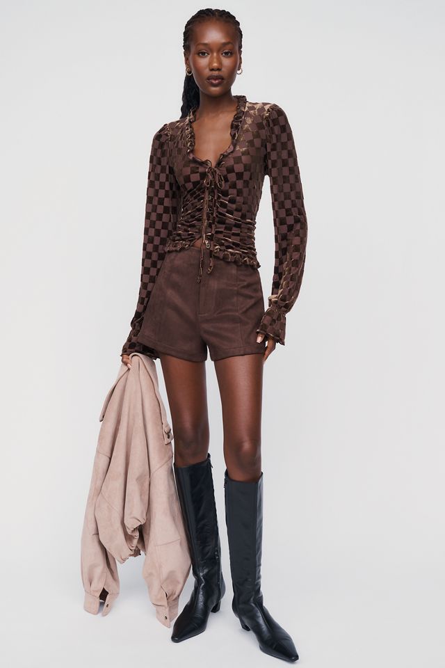 By Anthropologie Checkered Flocked Cardigan  #1