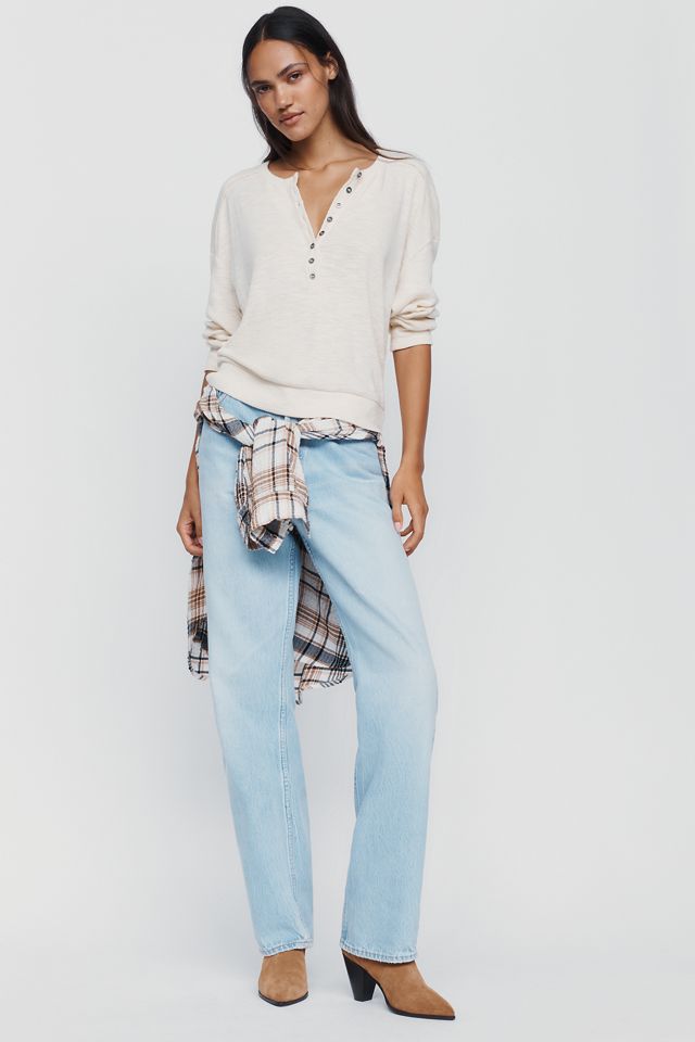 Pilcro 100% Cotton Slub Henley Top #3
