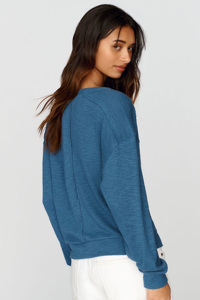 Pilcro 100% Cotton Slub Henley Top #1