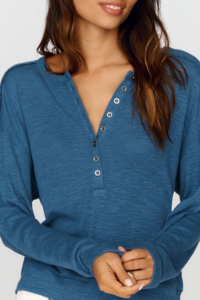 Pilcro 100% Cotton Slub Henley Top #3
