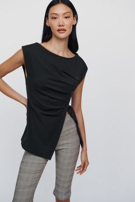Haut asymétrique boutonné Maeve