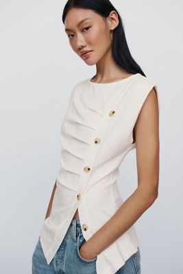 Maeve Asymmetrical Buttondown Top