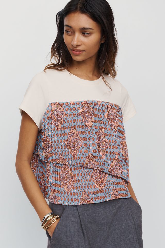 Maeve Pleated Twofer Tee #1