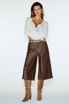 Pilcro Andie 100% Wool Tissue Weight Henley Top