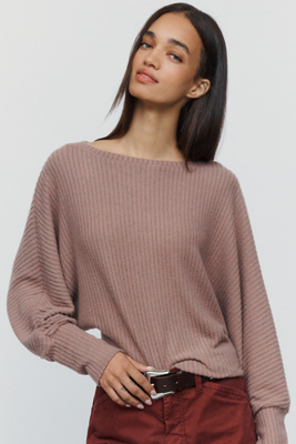By Anthropologie Ribbed Dolman Sleeve Sweater by Anthropologie