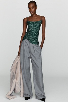 Maeve Sequin Square Neck Cami by Anthropologie