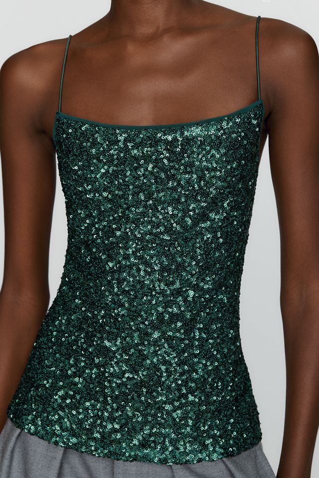 Maeve Sequin Square Neck Cami #1