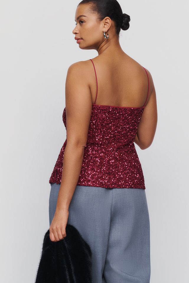 Maeve Sequined Square Neck Cami #6