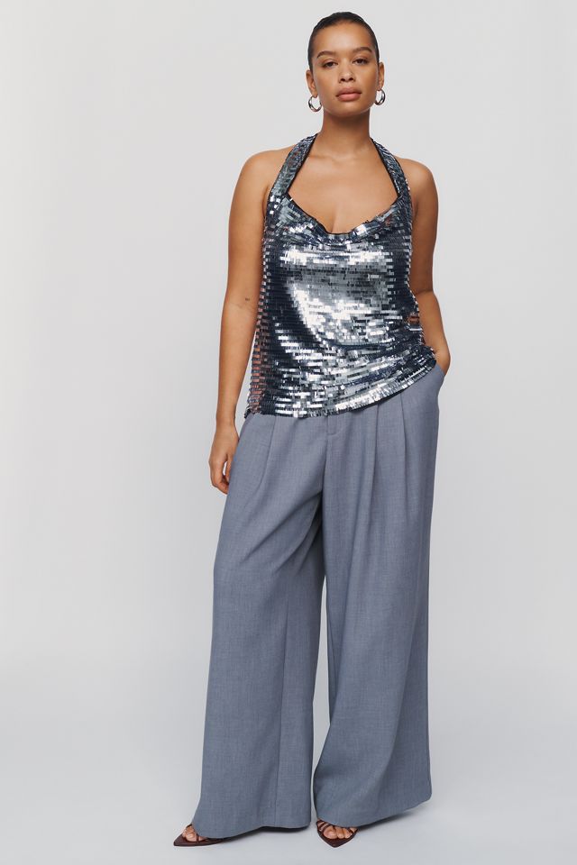 By Anthropologie Sequin Chainmail Halter Top #8