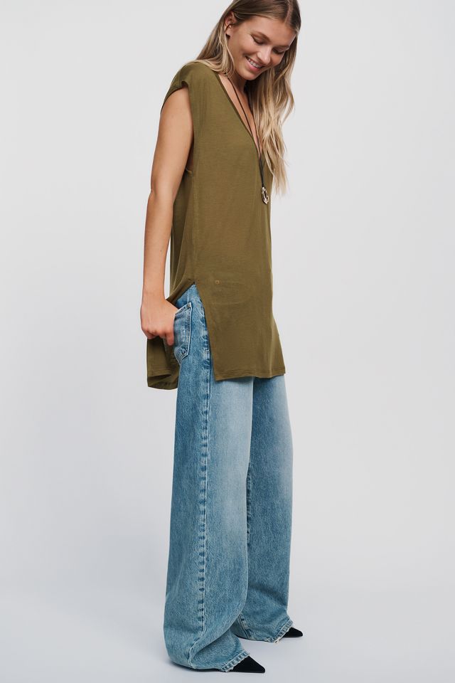 Pilcro Wool Blend Deep V-Neck Tissue Tee #1