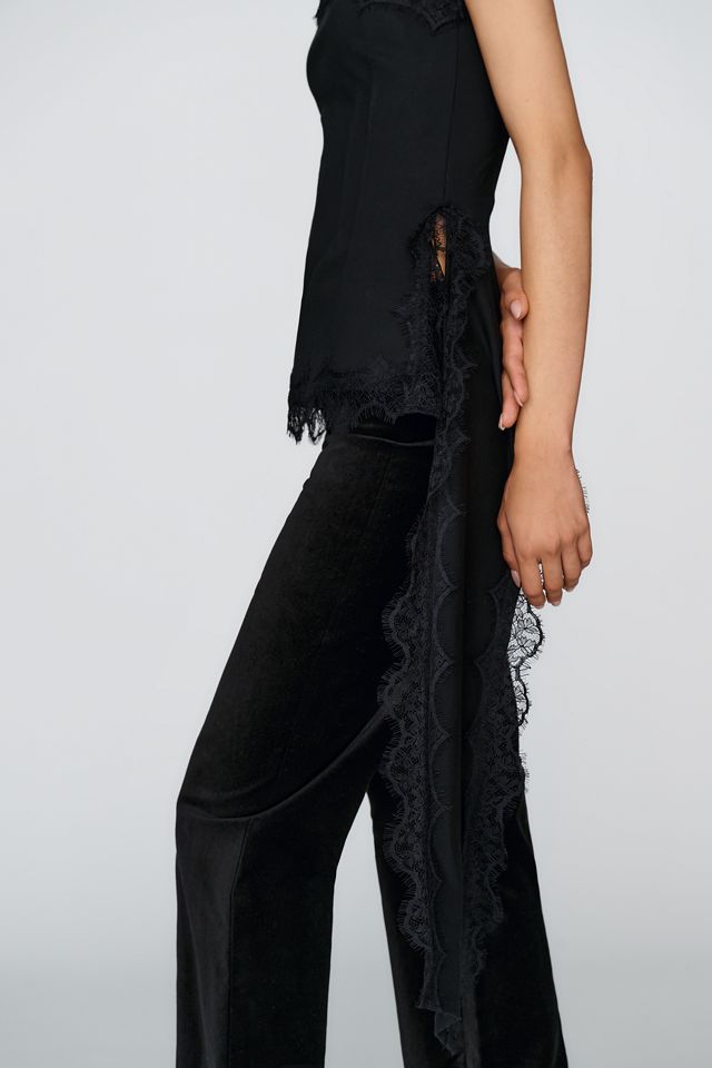 By Anthropologie Lace Trim Side Train Strapless Top  #2