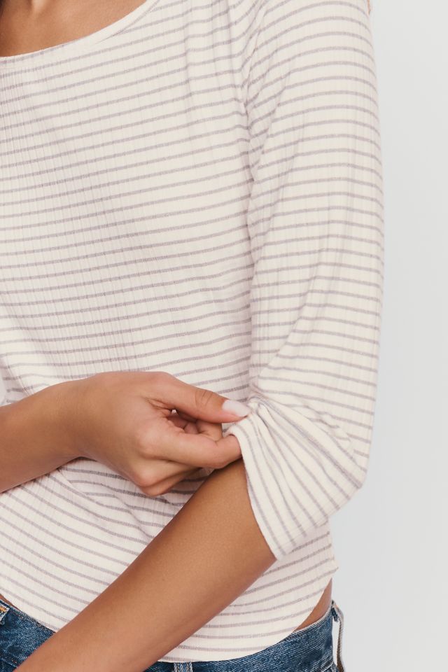Pilcro Lurex Stripe Boatneck Top #1