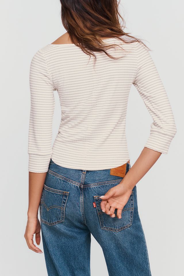 Pilcro Lurex Stripe Boatneck Top #2