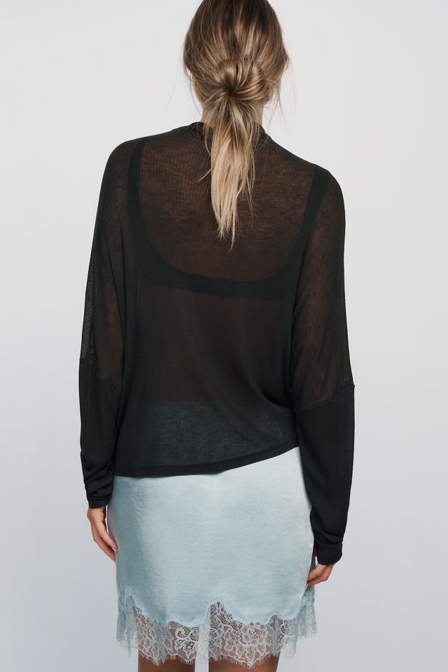 By Anthropologie Featherweight Cashmere Blend Ribbed Top #1