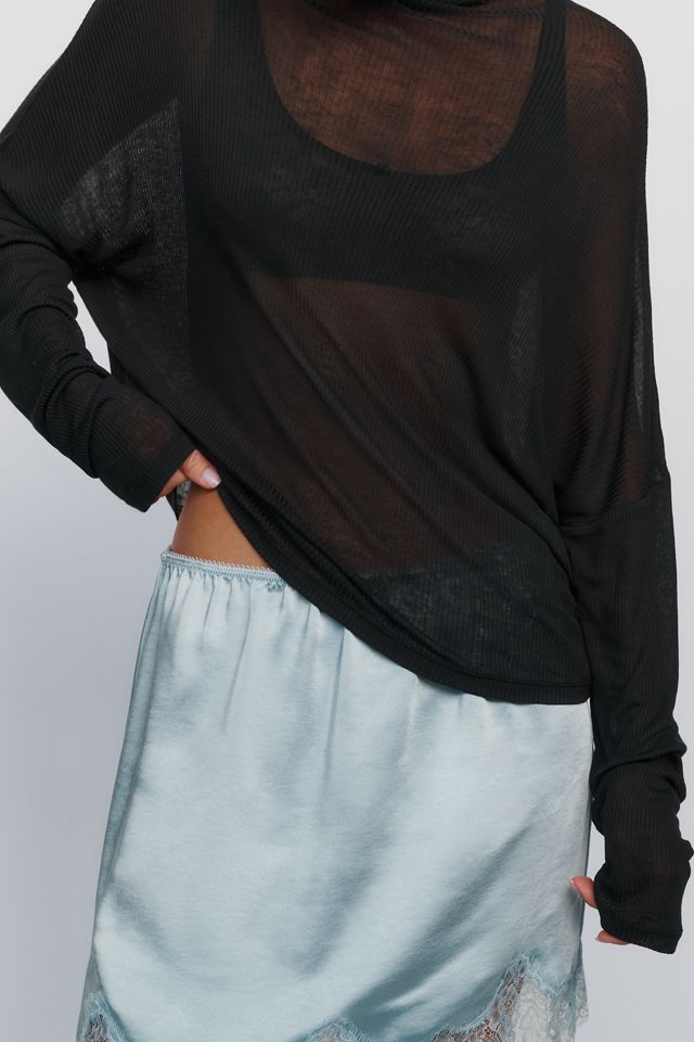 By Anthropologie Featherweight Cashmere Blend Ribbed Top #2