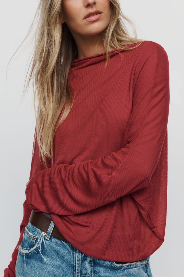 By Anthropologie Featherweight Cashmere Blend Ribbed Top #2