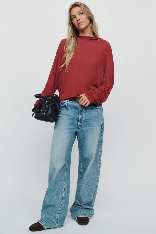 By Anthropologie Featherweight Cashmere Blend Ribbed Top #3