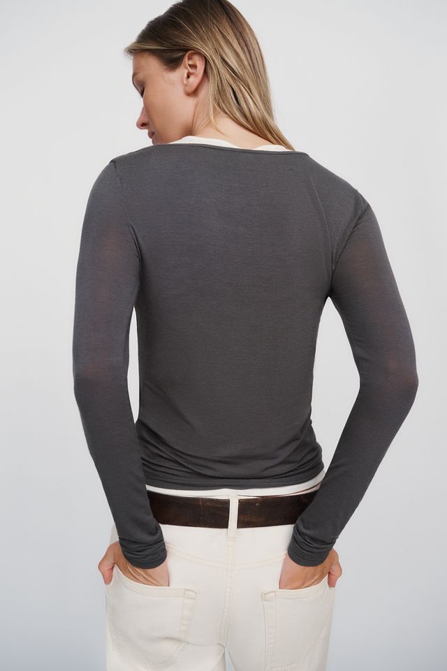 By Anthropologie Cashmere Blend Layered Cutout Top #1