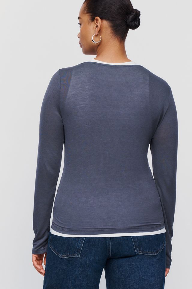 By Anthropologie Cashmere Blend Layered Cutout Top #7