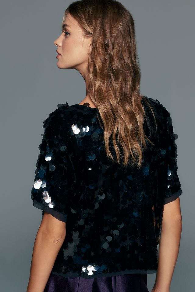 Maeve Sequined Boxy Tee #2