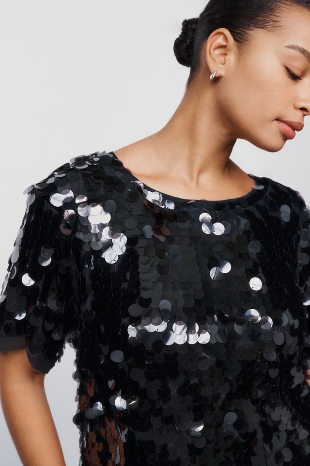 Maeve Sequined Boxy Tee #5