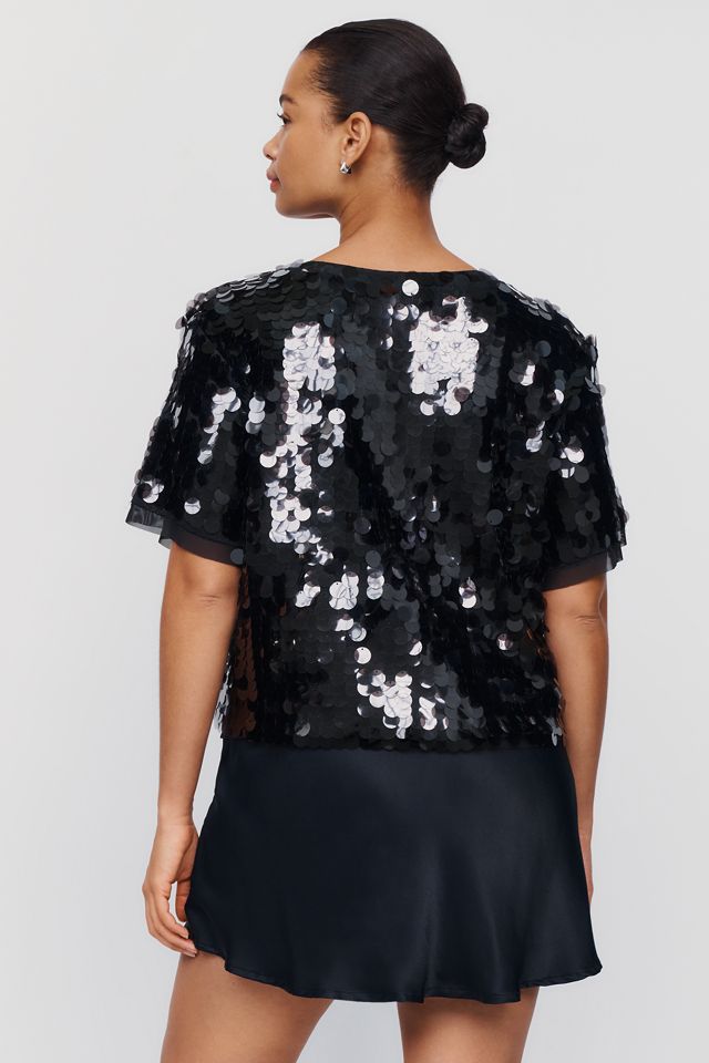 Maeve Sequined Boxy Tee #7
