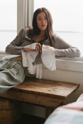 By Anthropologie Twofer Ruffle Cardigan