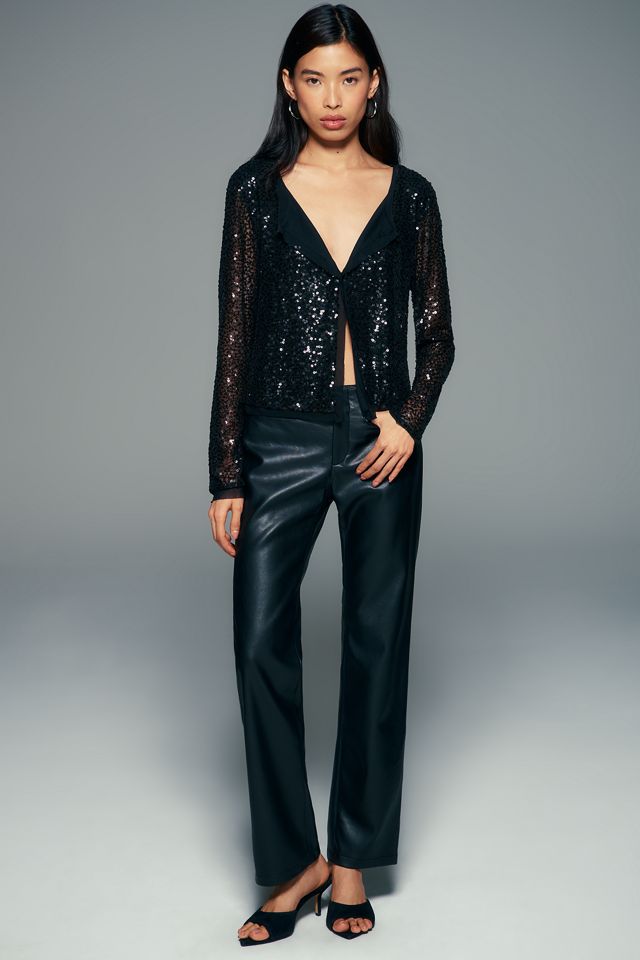 Maeve Sequined Stretch Knit Cardigan #3