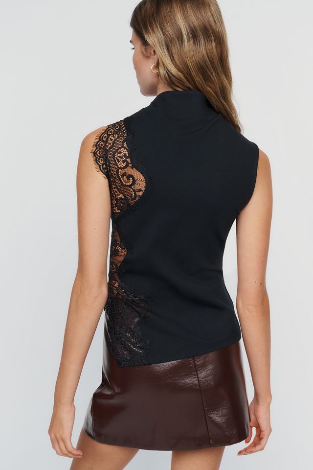 Maeve Asymmetrical Lace Ponte Top #2