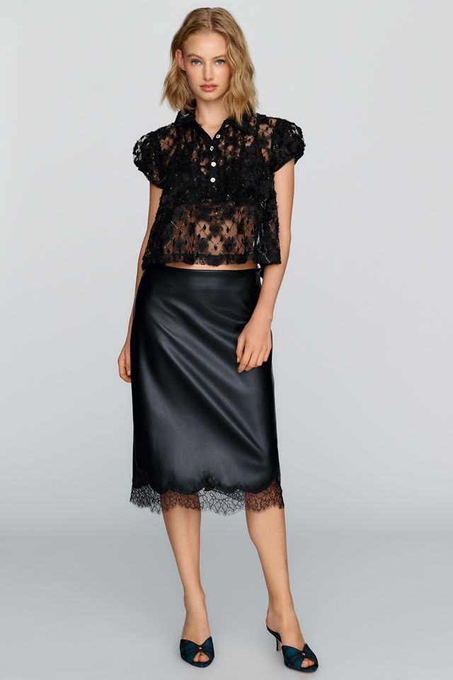 Maeve Sheer Lace Babydoll Blouse #1