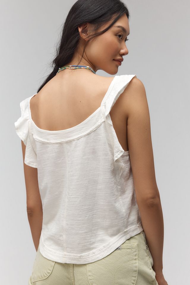 Pilcro Ruffle-Trim Scoop-Neck Tank #1