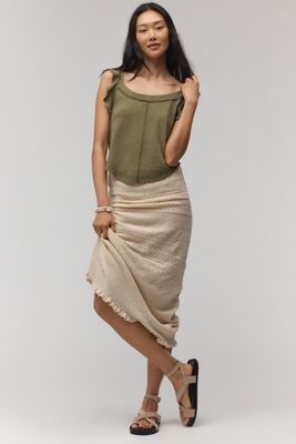 Pilcro Ruffle-Trim Scoop-Neck Tank