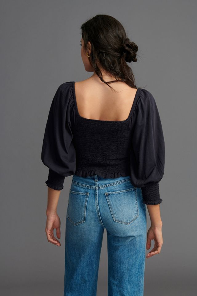 Pilcro Ginny Smocked Crop Top #1
