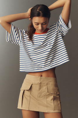 Pistola Mae Cropped T-shirt Top In Blue