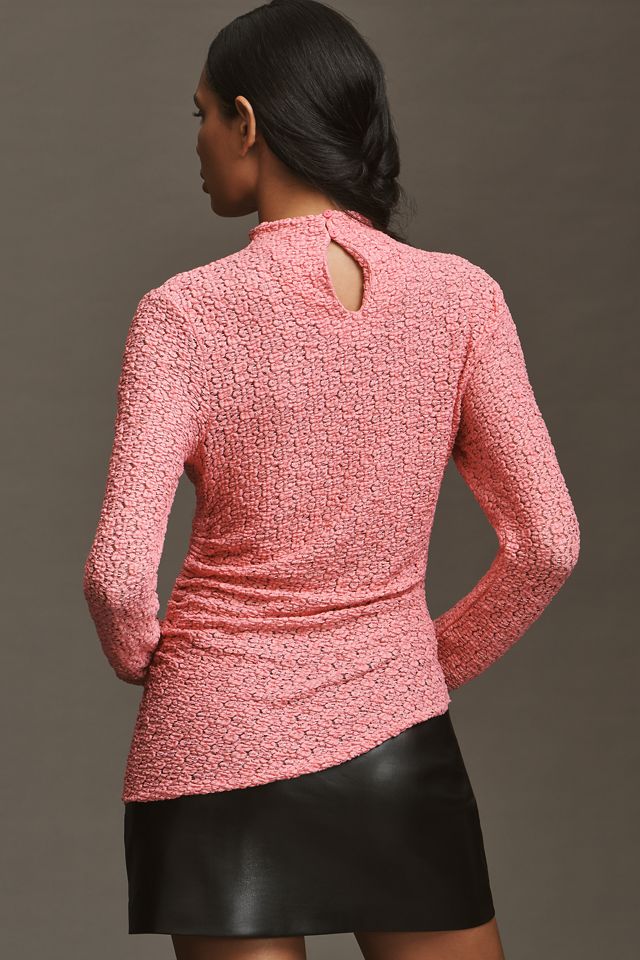 By Anthropologie Smocked Lace Long-Sleeve Top #1