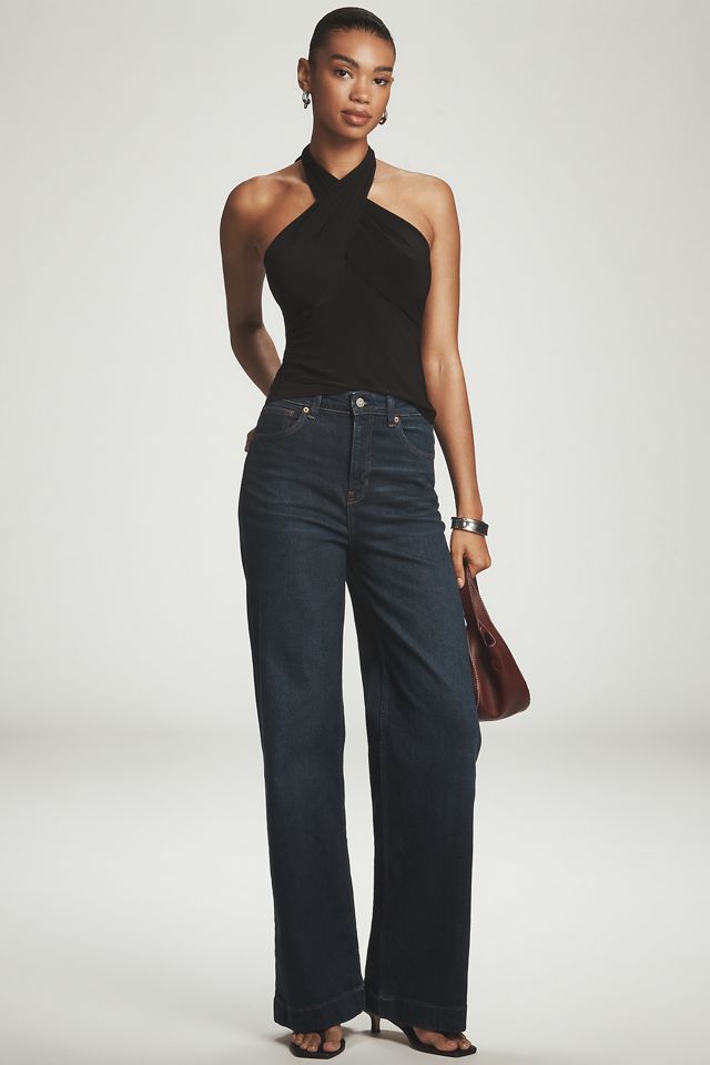 By Anthropologie Tie-Neck Shirred Halter Top #2