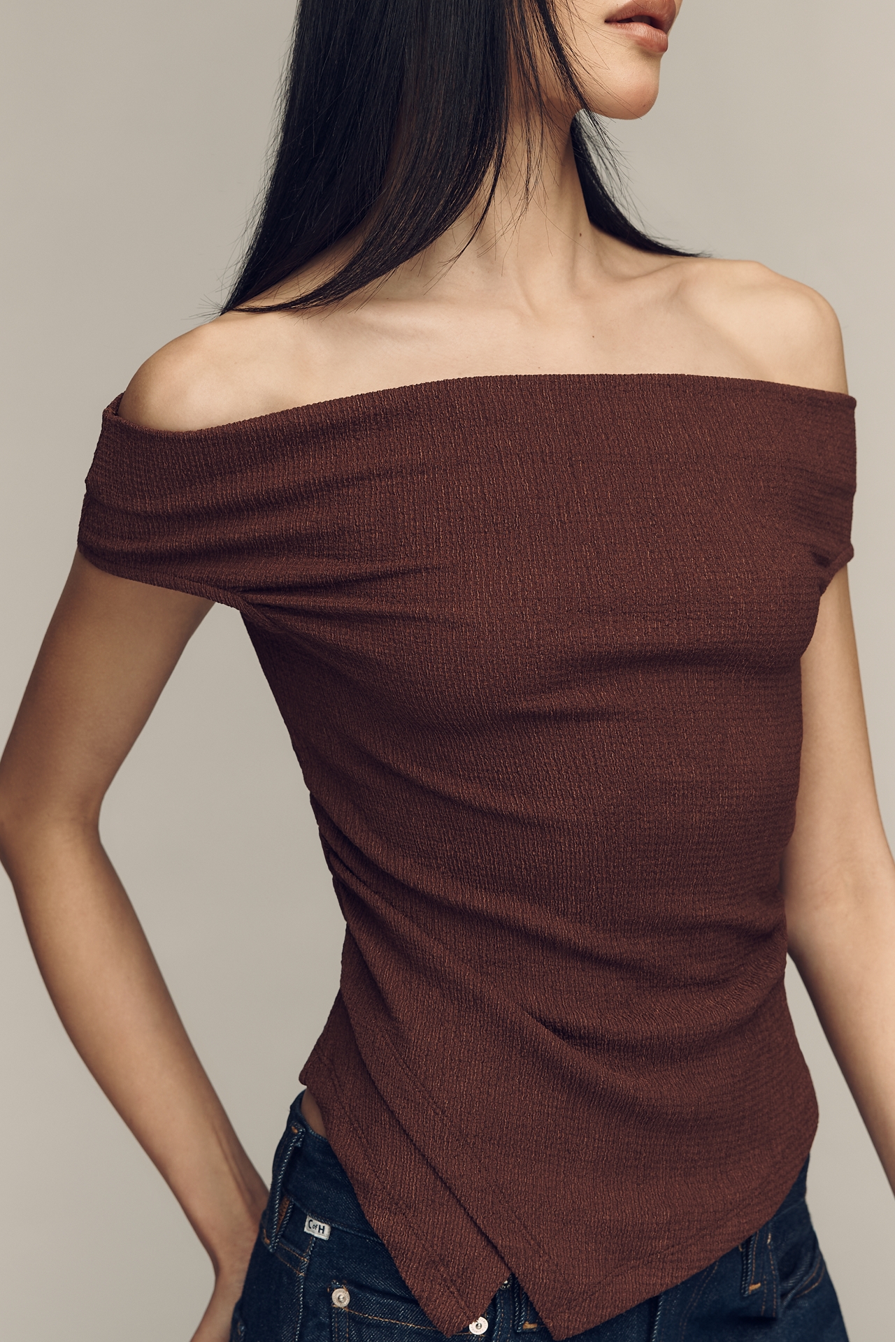 By Anthropologie Fitted Off-Shoulder Top