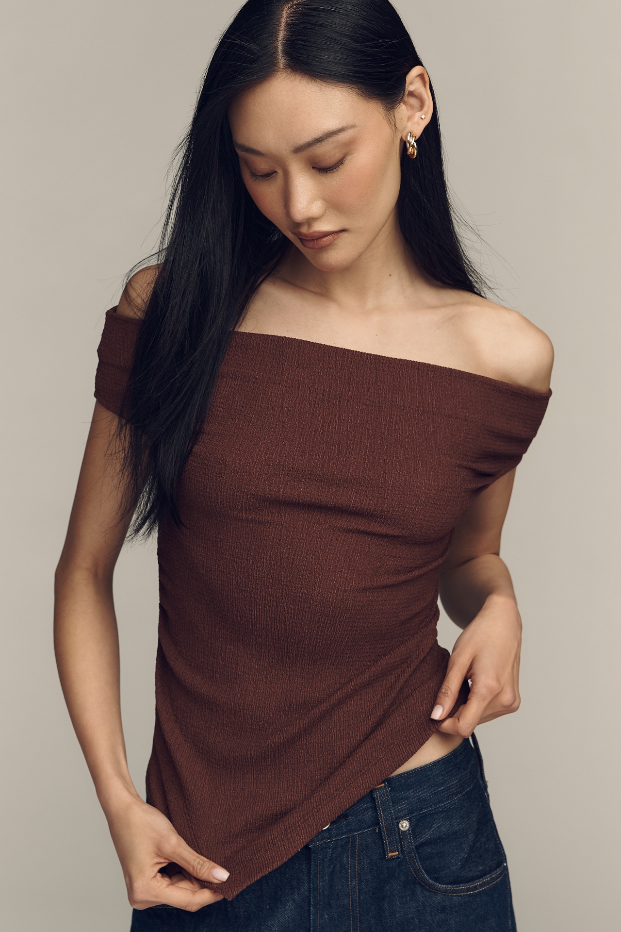 By Anthropologie Fitted Off-Shoulder Top