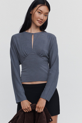 By Anthropologie Long Sleeve Keyhole Top | Anthropologie
